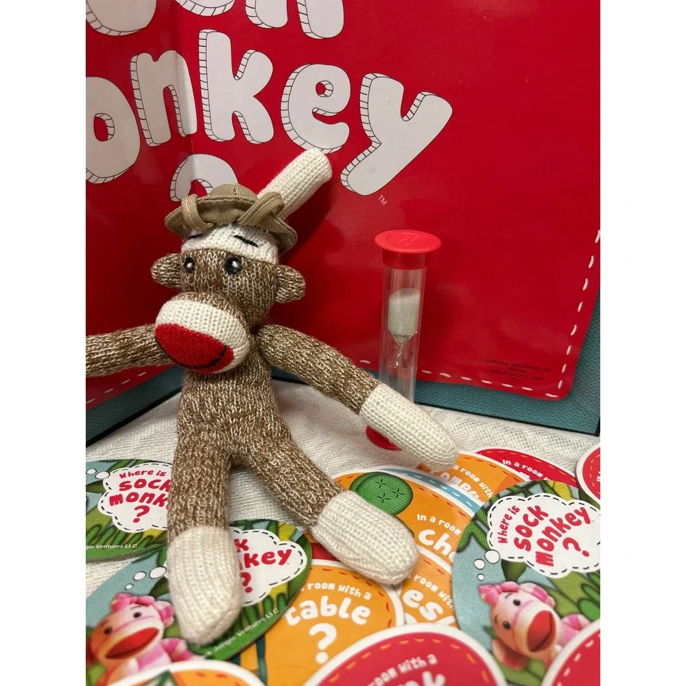 Where is Sock Monkey Hide and Seek Game Cardinal Industries 2010 Plush and Cards